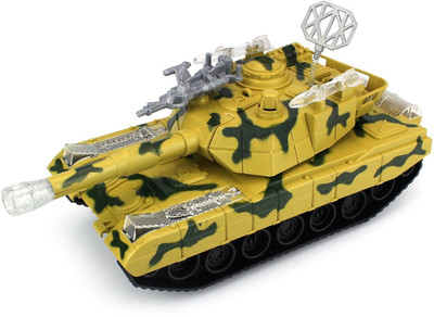 

4Desire Heavy Battle Attack Battery Operated Bump and Go Toy Tank Car with Fun Flashing Lights, Sounds(Multicolor)