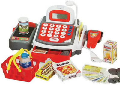 

Dhawani cash registers toy children's set for girls supermarket Simulation Pretend Play checkout with shopping Basket