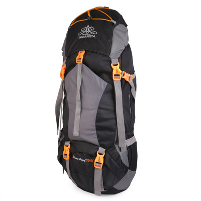 

INDIANISTA IFH Black Grey Trekking / Hiking / Rucksack / Backpack 5255 75 L with Rain Cover Rucksack - 75(Black)