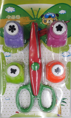 

BestUBuy CRAFT SCISSOR WITH PUNCH Scissors(Set of 1, Multicolor)