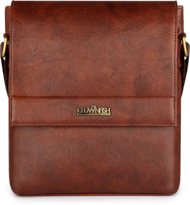 

The Clownfish Men & Women Formal Brown Leatherette Sling Bag