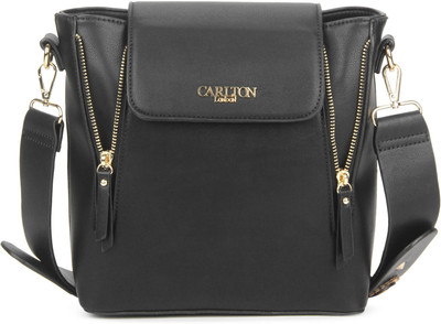 Carlton London Women Casual Black PU Sling Bag
