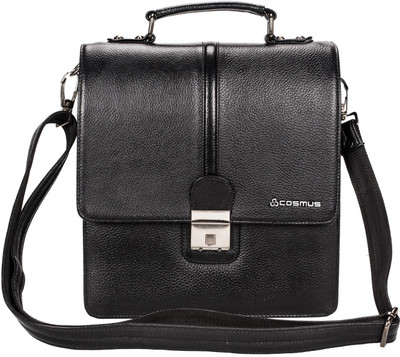 

Cosmus Men & Women Formal Black Genuine Leather Sling Bag