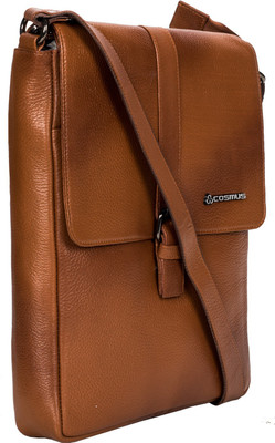 

Cosmus Men & Women Formal Tan Genuine Leather Sling Bag