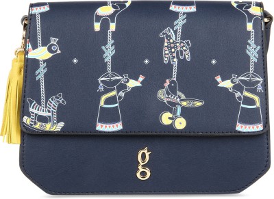 

Global Desi Women Casual Blue PU Sling Bag