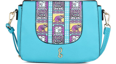 

Global Desi Women Casual Blue PU Sling Bag