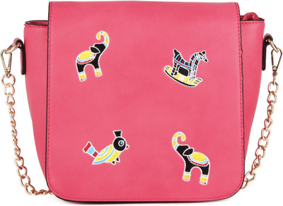 

Global Desi Women Casual Pink PU Sling Bag