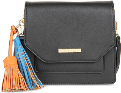 

SUGARUSH Girls Casual Black PU Sling Bag