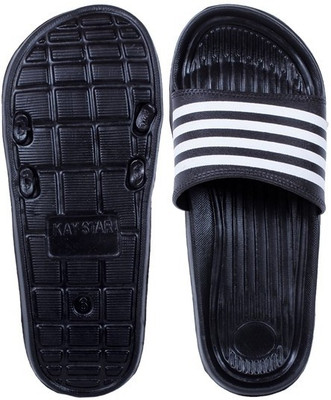 

KAYSTAR Casual Black & White Men Slip On Flip-flops Sandals Flip Flops
