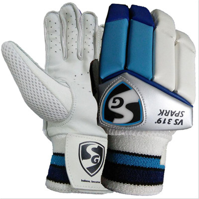 SG VS 319 Spark Batting Gloves(White, Blue)