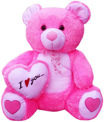 Fun & Joy Beautiful Soft Pink Teddy With Hear ( I Love You ) - 65 cm(Pink)