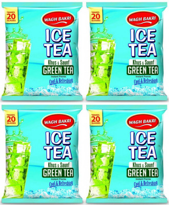 

Waghbakri Khus & Saunf Green Tea (Pack of 4) Unflavoured Iced Tea(250 g, Pouch)