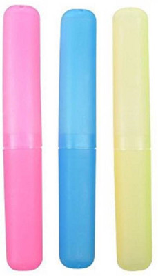 

upalabdh Set of 3 Toothbrush Cover Tooth brush Holder Tube Traveling Toothbrush Case Cover Toothbrush Case(Pack of 3)