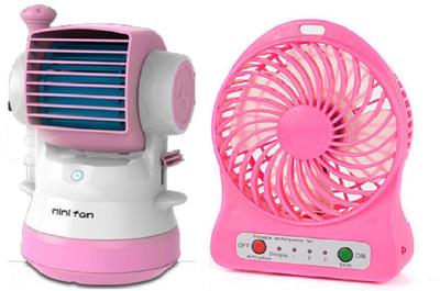 

Elegant Shopping Air Conditioner Rechargeble Fan Desktop Humidifier Fan Portable Cooling, Pink, White & Pink USB Fan, USB Humidifier(White, Pink)