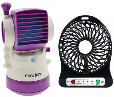

Elegant Shopping Air Conditioner Rechargeable Fan & Desktop Humidifier Fan Portable Cooling, Purple, White & Pink USB Fan, USB Humidifier(Black, Pink, White)