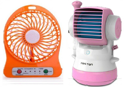 Elegant Shopping Air Conditioner Rechargeble Fan Desktop Humidifier Fan Portable Cooling USB Fan, USB Humidifier(Pink, White, Yellow)