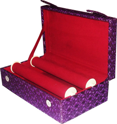 

Afrose 2 Roll Rod Wodden New Designer Bangles Box Box Vanity Box(Purple)