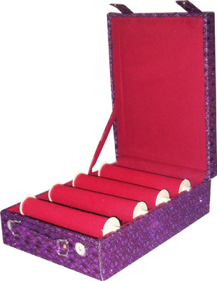 

Sarohi 4 Roll Rod Wodden New Designer Bangles Box Box Vanity Box(Purple)