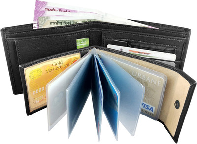 

TnW Men Casual Black Artificial Leather Wallet(10 Card Slots)