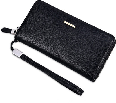 

ZELP Men Black Artificial Leather Wallet(10 Card Slots)