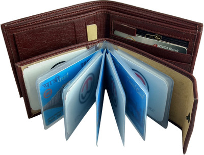 

TnW Men Brown Artificial Leather Wallet(10 Card Slots)