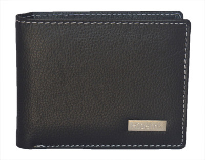 

Hidelink Men Black Genuine Leather Wallet(6 Card Slots)