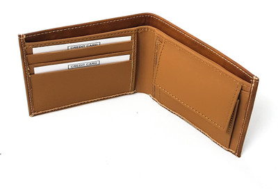 

11e Men Tan Artificial Leather Wallet(3 Card Slots)