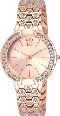 

COSMIC Rhinestone Studded Analog Rose Gold Dial WXW215 for girls Watch - For Women