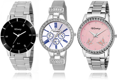 

VIOMY girls� combo watched with different style chains and different color dails� COMBO Watch - For Girls
