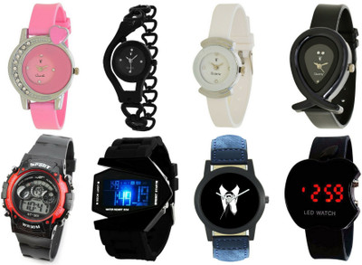 

NUBELA Family Mix Stylish Combo of 8 Analog-Digital NFSG5 Watch - For Men & Women