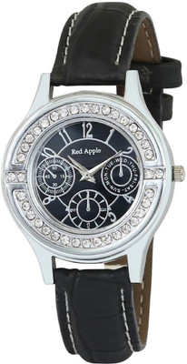 

Red Apple Crystal Sudden Black Dial Crystal Sudden Watch - For Women