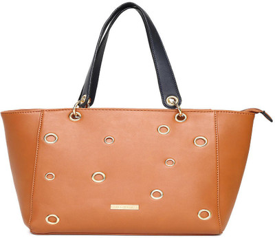 Addons Fancy Eyelets Tote Shoulder Bag(Brown, 5 L)