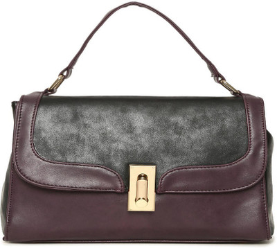 

Addons Metal Turnaround Lock Crossbody Satchel Shoulder Bag(Purple, 5 L)