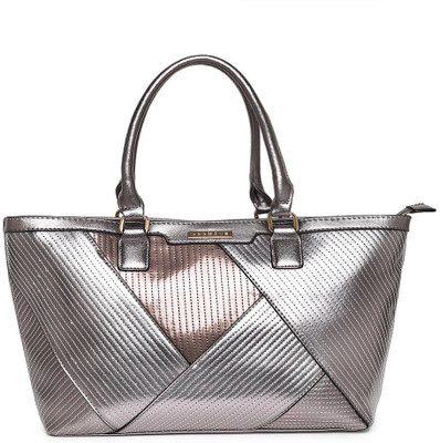 

Addons Metallic Quilted Tote Shoulder Bag(Grey, 5 L)