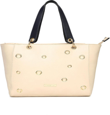 

Addons Fancy Eyelets Tote Shoulder Bag(White, 5 L)