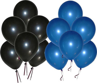 

AMFIN Solid 10 Inch (Pack of 50) Metallic Balloons Light Blue & Black for Birthday Decoration, Decoration for Weddings, Engagement, Baby Shower, 1st Birthday, Anniversary Party, Theme Party, Office Party Balloon(Blue, Black, Pack of 50)