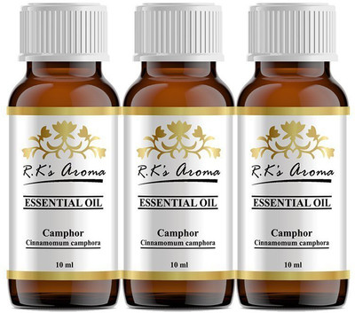 

Rks Aroma Camphor Essential Oil - 100% Pure & Natural (Pack of 3)(30 ml)