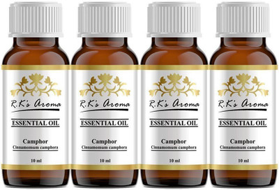 

Rks Aroma Camphor Essential Oil - 100% Pure & Natural (Pack of 4)(40 ml)