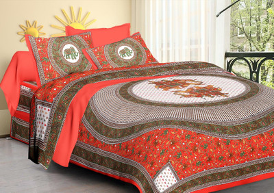 

Saba Dream Collection 200 TC Cotton Double Printed Bedsheet(Pack of 1, Multicolor)