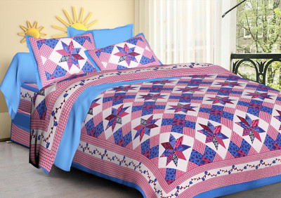 

Saba Dream Collection 200 TC Cotton Double Printed Bedsheet(Pack of 1, Multicolor)