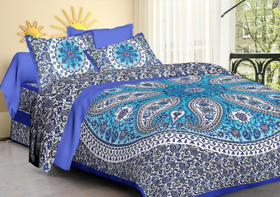 

Saba Dream Collection 200 TC Cotton Double Printed Bedsheet(Pack of 1, Multicolor)