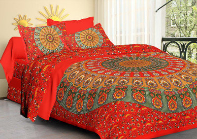 

Saba Dream Collection 200 TC Cotton Double Printed Bedsheet(Pack of 1, Multicolor)
