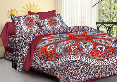

Saba Dream Collection 200 TC Cotton Double Printed Bedsheet(Pack of 1, Multicolor)