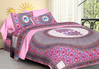 

Saba Dream Collection 200 TC Cotton Double Printed Bedsheet(Pack of 1, Multicolor)