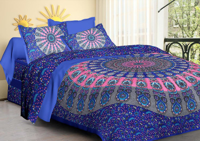 

Saba Dream Collection 200 TC Cotton Double Printed Bedsheet(Pack of 1, Multicolor)