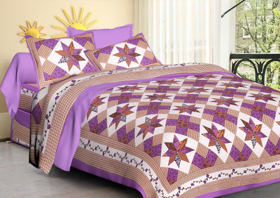 

Saba Dream Collection 200 TC Cotton Double Printed Bedsheet(Pack of 1, Multicolor)