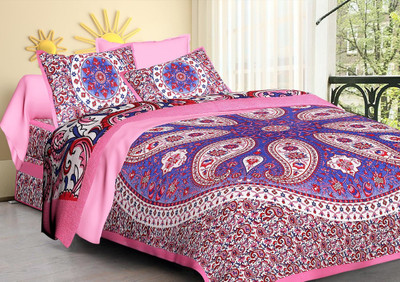 

Saba Dream Collection 200 TC Cotton Double Printed Bedsheet(Pack of 1, Multicolor)
