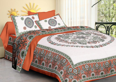 

Saba Dream Collection 200 TC Cotton Double Printed Bedsheet(Pack of 1, Multicolor)