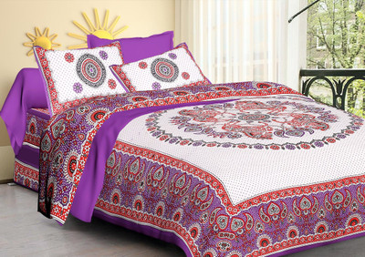 

Saba Dream Collection 200 TC Cotton Double Printed Bedsheet(Pack of 1, Multicolor)