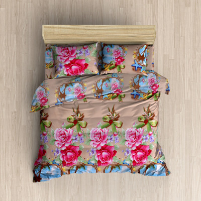 

MH DÉCOR 120 TC Cotton Double Printed Bedsheet(Pack of 3, Multicolor)